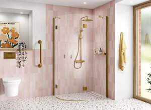 Kudos Pinnacle8 Level Access Hinge 1000 x 800mm Left Hand Quad - Brushed Brass