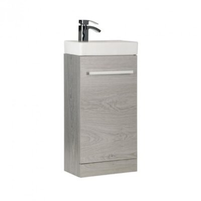 Purity Floor Standing Cloakroom Unit Silver Oak