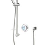 Aqualisa Quartz 23 Classic Digital Shower, Riser Rail with Adjustable Head (HP/Combi) - Chrome