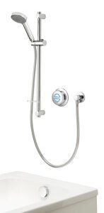 Quartz 23 Classic Digital Shower with Bath Overflow Filler & Riser Rail Kit (Gravity Pumped) - CH