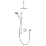 Quartz 23 Classic Digital Shower, Riser Rail with Adjustable Head & Ceiling Head (Gravity) - Chrome