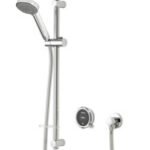 Quartz Touch 23 Digital Shower, Riser Rail Kit, Fixed Ceiling Arm & Head (HP/Combi) - Chrome