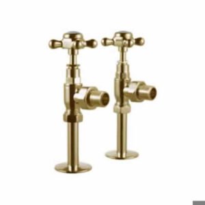 Burlington Angled Radiator Valves (Pair) - Gold