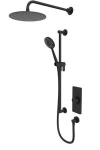 Tavistock Axiom Dual Function Shower System With With Riser Kit & Overhead Shower - Black