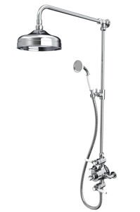 Tavistock Lansdown Dual Function Exposed Shower System With Overhead Shower & Handset - Chrome