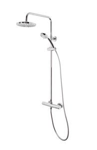 Tavistock Merit Round Exposed Bar Shower System with fixed head and handset - Chrome