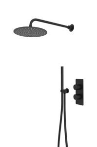 Tavistock Quantum Dual Function Shower System With Handset, Holder & Overhead Shower - Black