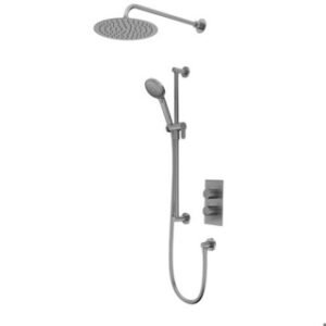 Tavistock Quantum Dual Function Concealed Shower System With Head And Riser Kit - Gunmetal Grey