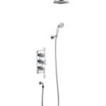 Burlington Trent Thermostatic Dual Function Concealed Valve - Fixed Arm, 9'' Rose, Handset & Hose