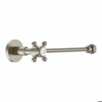 Burlington Cistern On/Off Valve - Brushed Nickel/White Indices