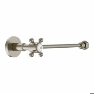 Burlington Cistern On/Off Valve - Brushed Nickel/White Indices