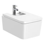 Roca Inspira Square Wall Hung Bidet - White (excl. frame & cistern)