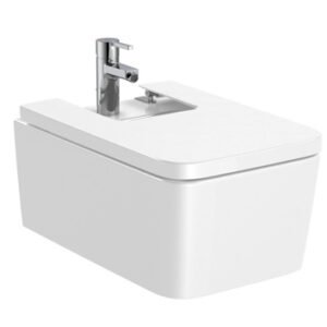 Roca Inspira Square Wall Hung Bidet - White (excl. frame & cistern)