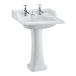 Burlington Classic 650mm Basin for Invisible Waste & Overflow - 2TH - White