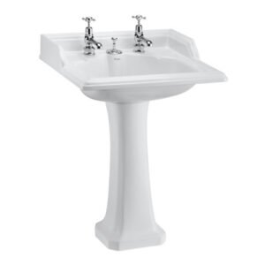 Burlington Classic 650mm Basin for Invisible Waste & Overflow - 2TH - White
