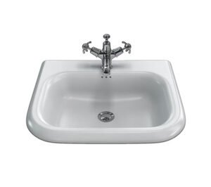 Burlington Small Natural Stone Roll Top Basin 550 x 470mm NTH - White