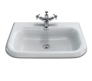 Burlington Medium Natural Stone Traditional Basin 650 x 470mm NTH - White