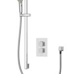 Aqualisa Dream DCV Square Thermostatic Single Outlet Mixer Shower with Riser Rail - Chrome