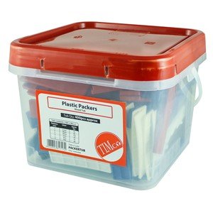 TIMCO MIXED TUB 28 X 100MM PLASTIC FLAT PACKERS 1 6MM