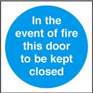 FIRE DOOR SIGN 100X100MM SELF ADHESIVE