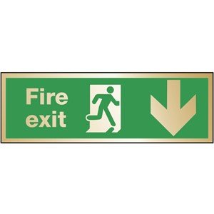 FIRE EXIT SIGN GOLD  GOLD23RS 400X150MM  RIGID S/A