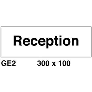 RECEPTION SIGN RIGID PLASTIC 300X100MM GER2R