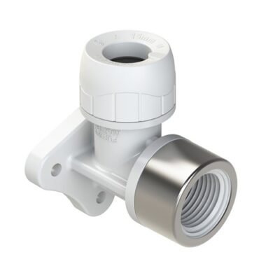 PB5315EW 15mm x 1/2" PolyPlumb Wall Plate Elbow (Plastic) White