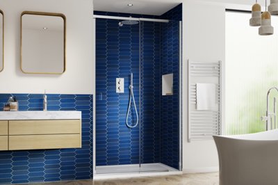 Kudos Pinnacle8 Recess Sliding Door Chrome