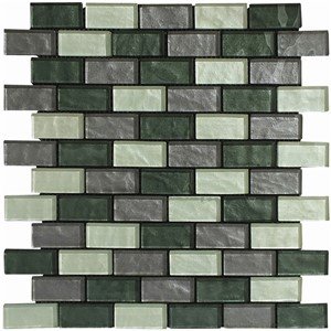 LINEAR GLASS MOSAIC 300X300 SHEET BRICK
