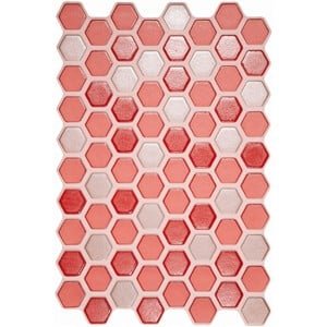 NB19946 HEXAGON INTERLOCKING MOSAIC RED 200X300