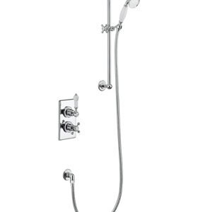 Burlington Trent Single Function with Slide Rail & Handset - Chrome/White