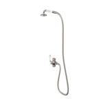Burlington Ceramic Telephone Handset, Hose & Diverter - Chrome/White