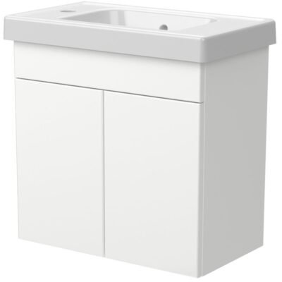 Wall Hung Vanity Unit 2 Door Slim 500 - LH Tap