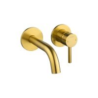 LEVO 2-hole concealed basin/bath mixer finishing set – Brushed Gold