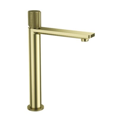 Azar Tall Basin Mixer  – Brushed Brass