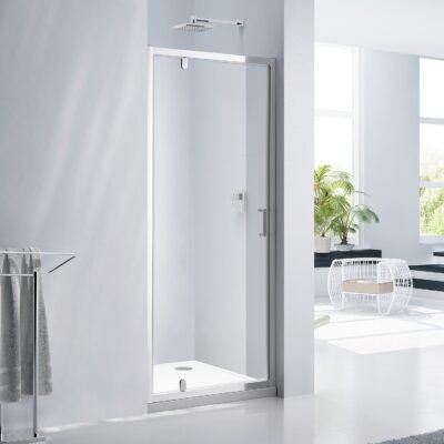Aquaglass Purity Pivot Door – Chrome