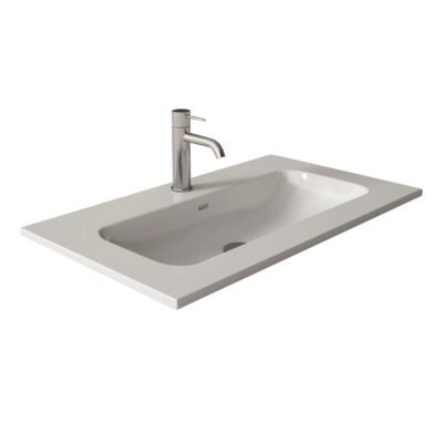 White Ceramic Flat Basin