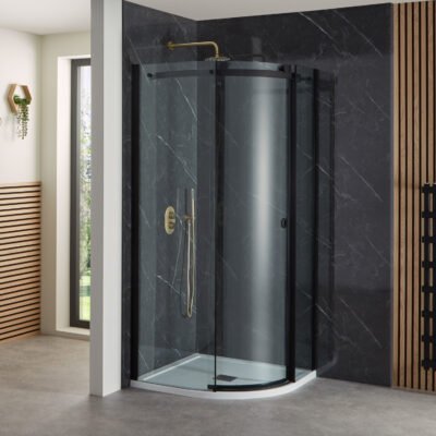 Aquaglass Sphere 1 Door Quad – Matt Black