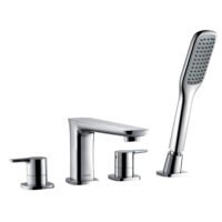 URBAN 4-hole deck mounted bath and shower mixer with shower set