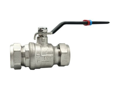 15mm LEVER BALLVALVE RED/BLUE - Full Bore - WRAS