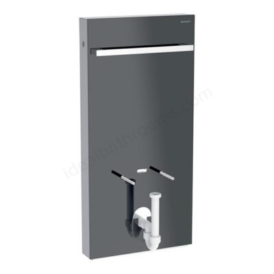 Geberit Monolith for Bidet 101cmH with Towel Rail Black Glass Black Chrome