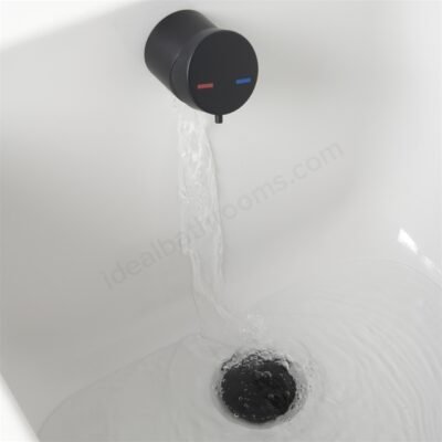 Scudo Deck Mounted Complete Overflow Bath Filler - Black