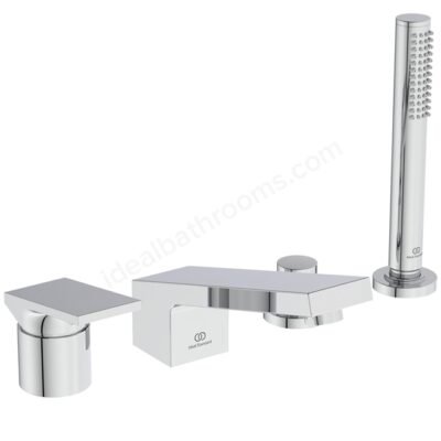 Atelier extra 4 hole bath shower mixer with shower set; Chrome