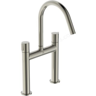 Atelier Joy 2 Tap Hole Hole Bath Filler - Silver storm