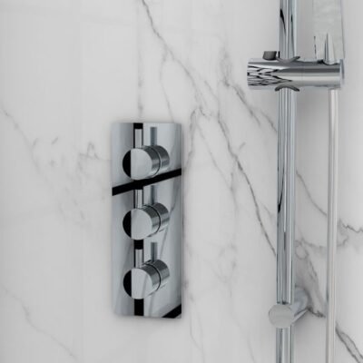 Arco twin outlet three handle thermostatic concealed valve