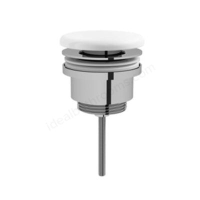 Vitra Ceramic Waste Cover - Push Open   Chrome/White