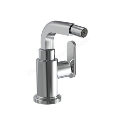 C.P. Hart Park Lane Single Lever Bidet Mixer with Pop-Up Waste Brushed Black Chrome