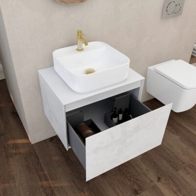 400 x 420mm Bowl with one tap hole – white