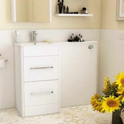 Suburb 600mm left hand WC unit White Gloss