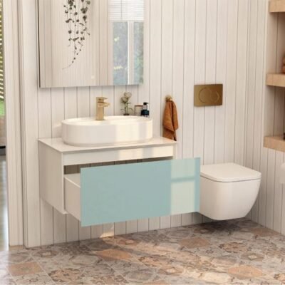 Essence 800mm single Drawer cabinet in Duck Egg Blue